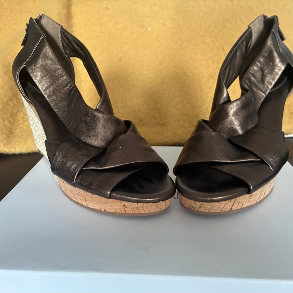 Cole Haan Elegant Bronze Wedge Sandals